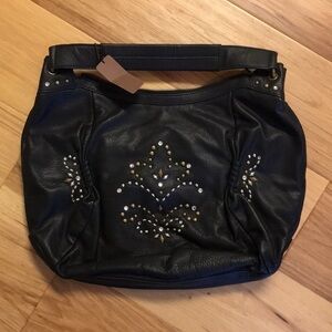 Fiore By Isabella NWT❤️Fiore Black Leather Studded Bag. P/A1091/20